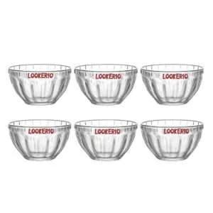LOOKERIO Glass Bowls Set of 6 – 150ML Clear Crystal Serving Bowls