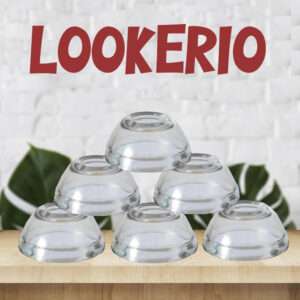 LOOKERIO Glass Dessert Bowl Set of 6 – 75ML Elegant Crystal Bowls