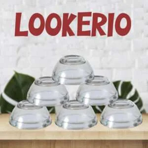 LOOKERIO Glass Dessert Bowl Set of 6 – 75ML Elegant Crystal Bowls