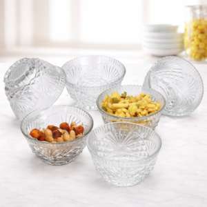 LOOKERIO Glass Bowl Set of 6 – Premium Crystal Dining Bowls